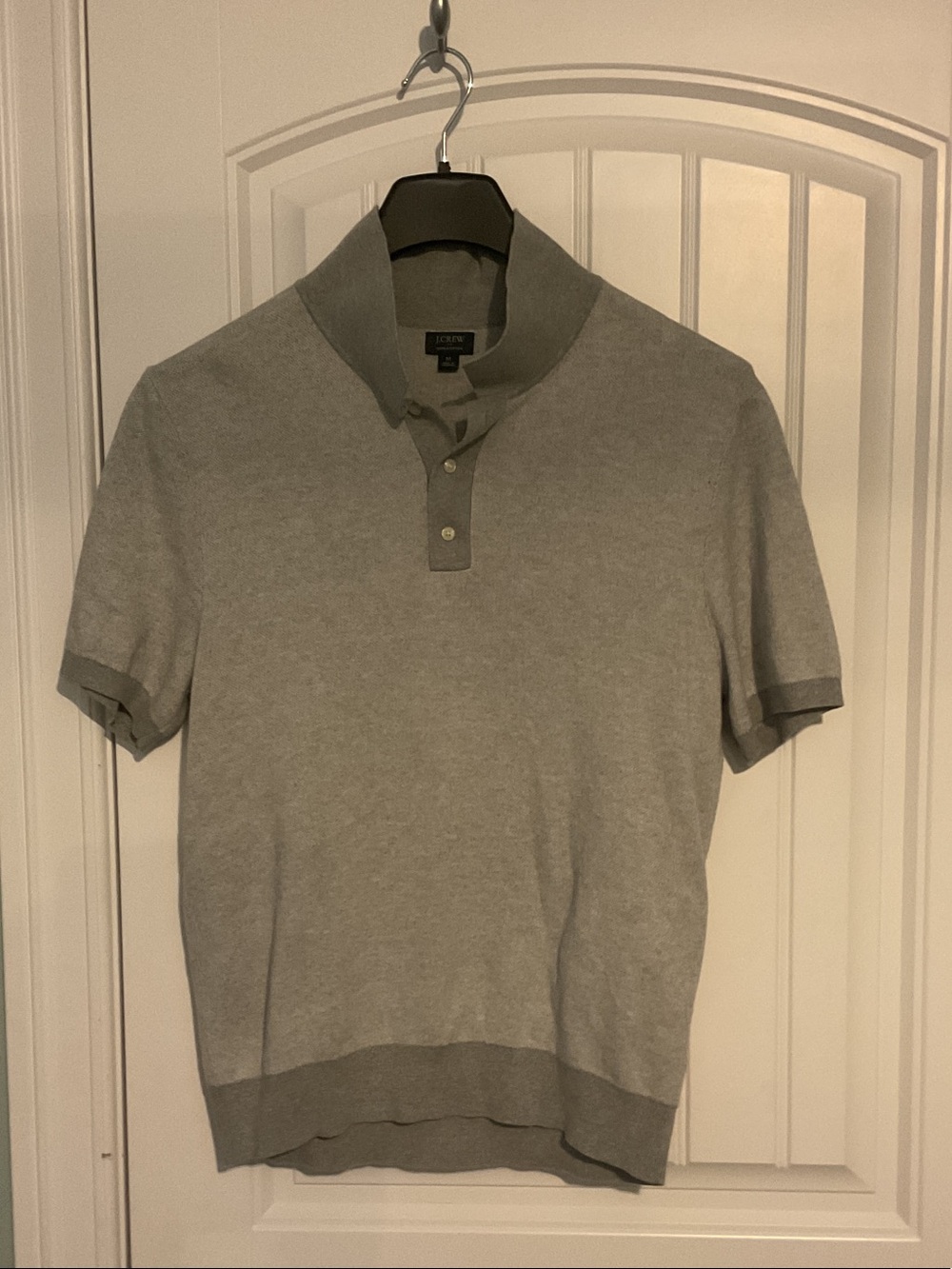 J. Crew Men's Light Gray Short-Sleeve Polo